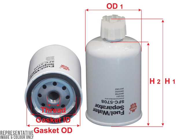 SFC-5708 - Fuel/Water Separator - Sakura Filters Equivalent - SFC